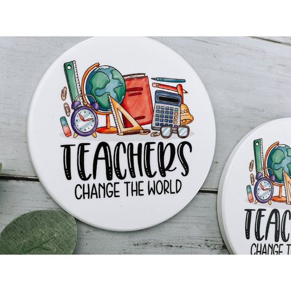 Teachers Change The World Sandstone Coasters