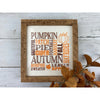 pumpkin patch, pie, bonfire subway tile sign