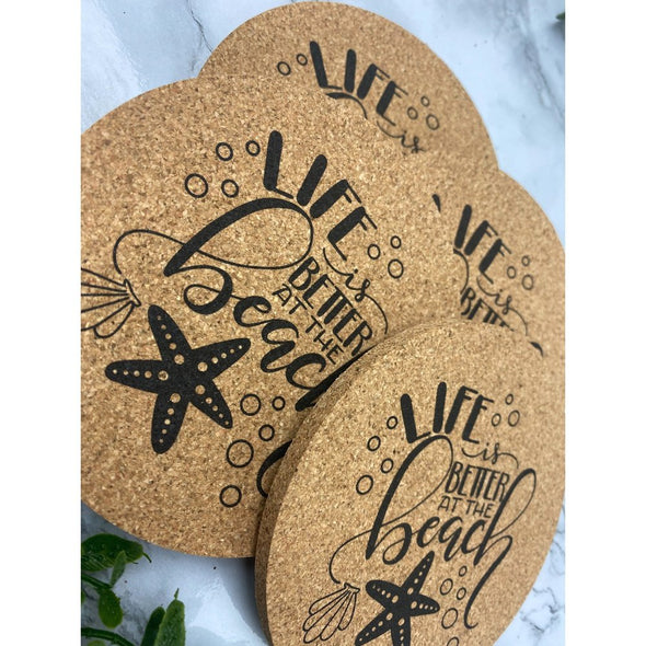 Life Is Better At The Beach Cork Or Sandstone Coasters