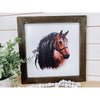 Watercolor Horse With Braids Wood Sign