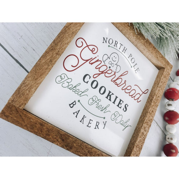 north pole gingerbread cookies subway tile sign