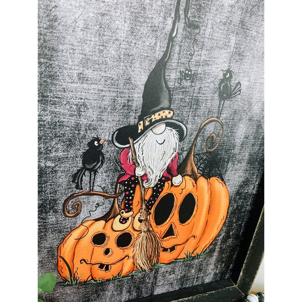 Halloween Gnome With Pumpkins Sign