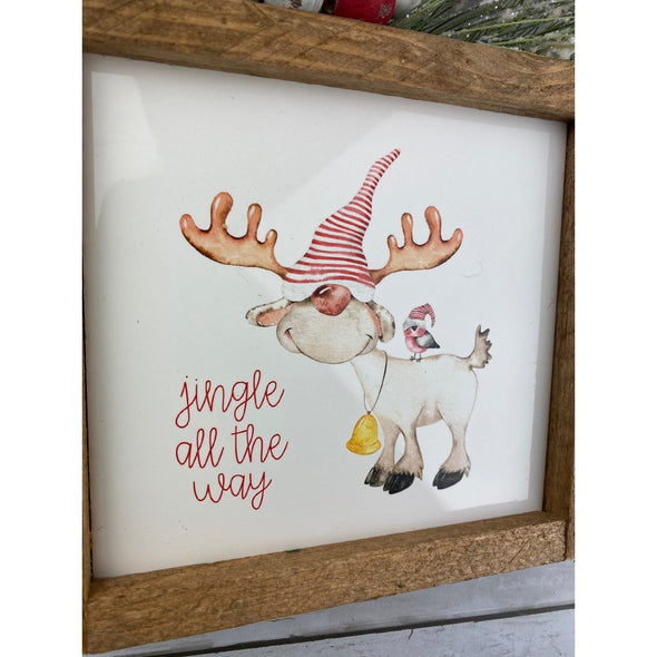 Jingle All The Way With Reindeer Subway Tile Sign