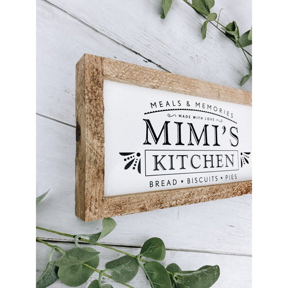 mimi's kitchen subway tile sign