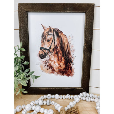 Watercolor Horse Wood Sign