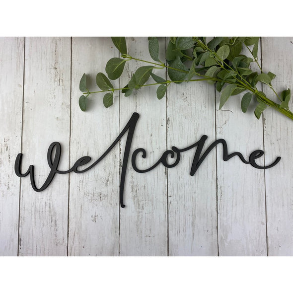 Welcome Wood Cut Word (cottage)