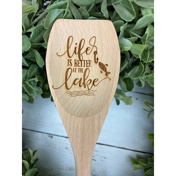 Life Is  Better At The Lake With Fish Wooden Spoon