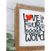 love is a four legged word subway tile sign