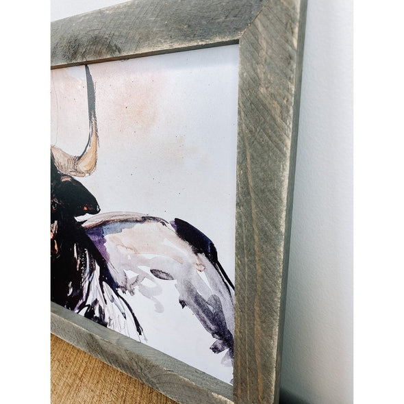 watercolor black bull sign