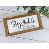 stay a while but not too long subway tile sign