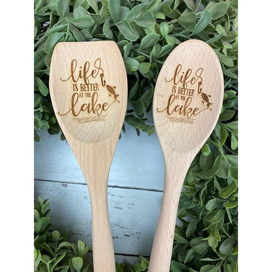 Life Is  Better At The Lake With Fish Wooden Spoon