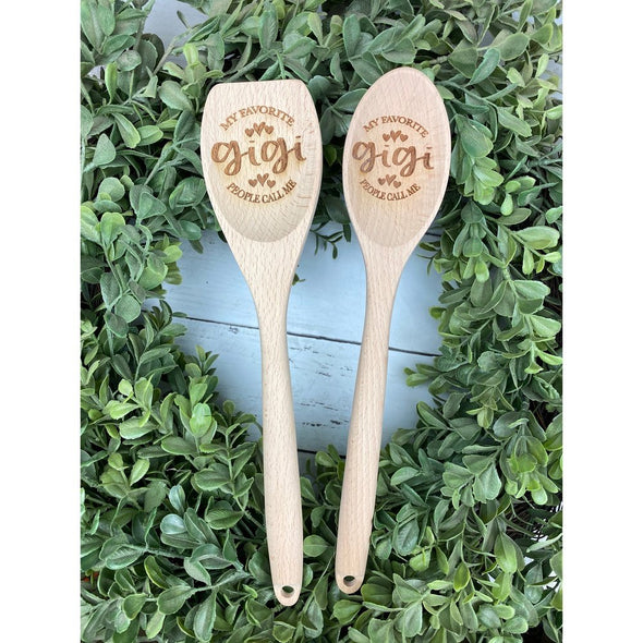 My Favorite People Call Me Gigi's W/ Hearts Wooden Spoon