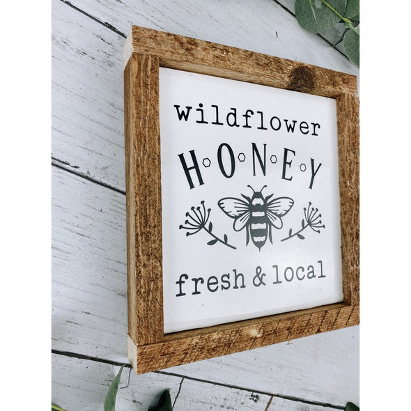 wildflower honey fresh & local subway tile sign