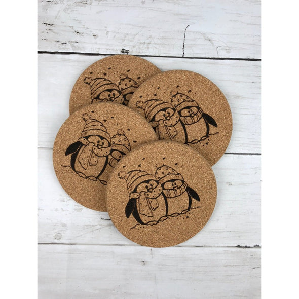 Penguins Cork Coasters