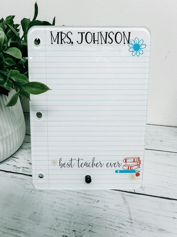 Teacher Gift, Best Teacher Ever Desk Decor, Teacher Dry Erase Board