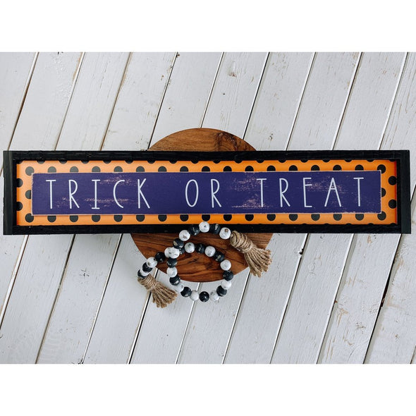 Trick Or Treat Halloween Wood Sign