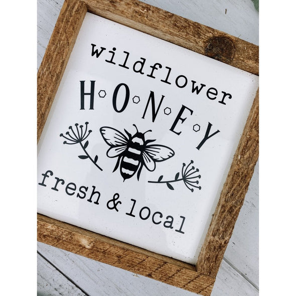 wildflower honey fresh & local subway tile sign