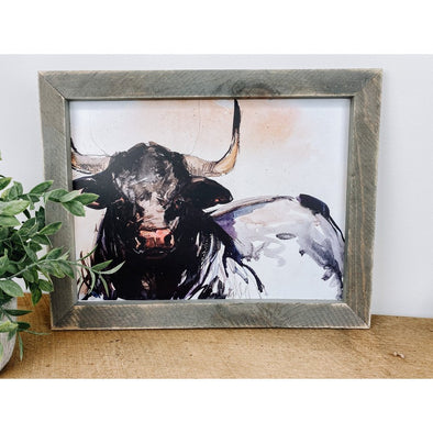 watercolor black bull sign