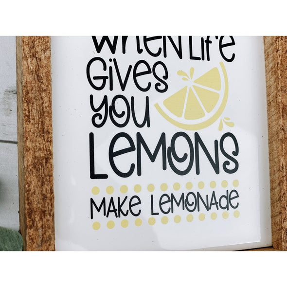 when life gives you lemons make lemonade subway tile sign