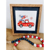 Patriotic Red Truck Wood Sign