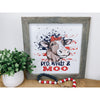 Red, White & Moo Patriotic Cow Wood Sign