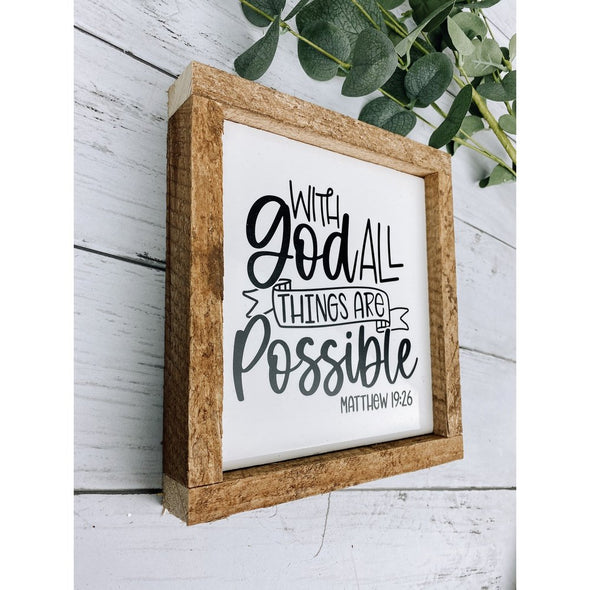 with god all things are possible subway tile sign