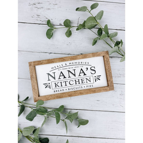 nana's kitchen subway tile sign