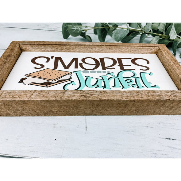 s'mores junkie camping subway tile sign