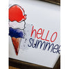 hello summer with patriotic snow cone sign