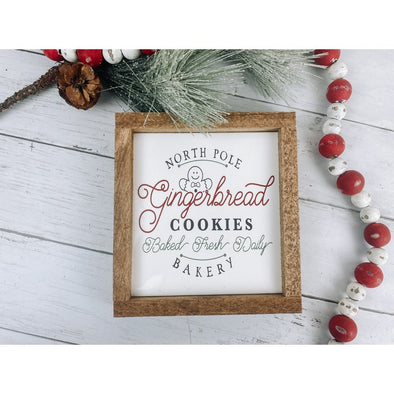 north pole gingerbread cookies subway tile sign