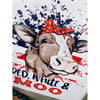 Red, White & Moo Patriotic Cow Wood Sign