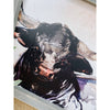 watercolor black bull sign