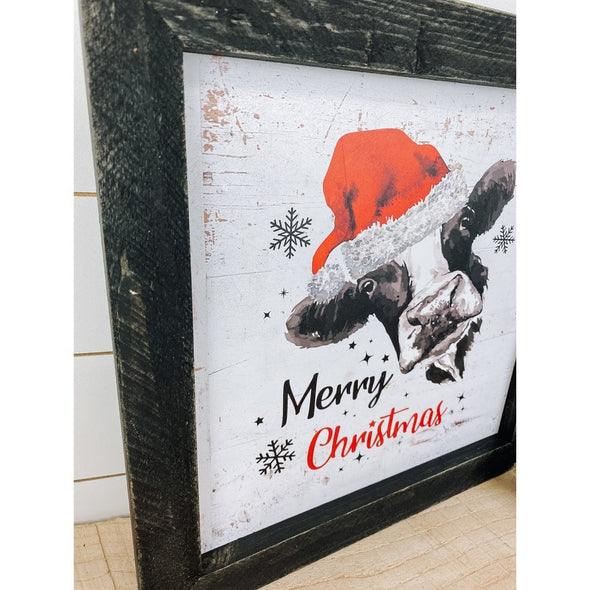 merry christmas with cow sign