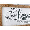 you can't buy love but you can rescue it subway tile sign