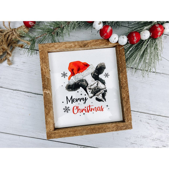 merry christmas cow subway tile sign