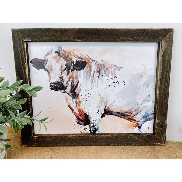 watercolor white bull sign