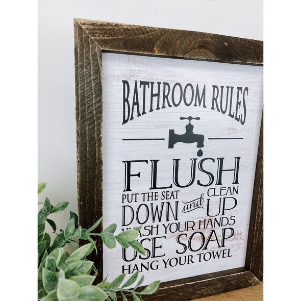 Bathroom Rules Put The Seat Down Sign