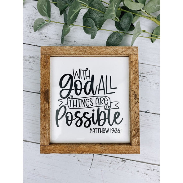 with god all things are possible subway tile sign