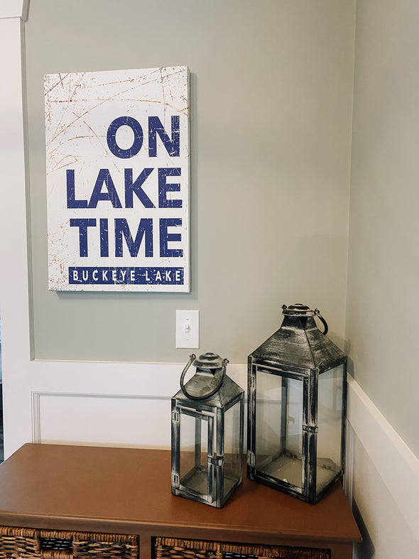 On Lake Time Canvas Gallery Wrapped Sign