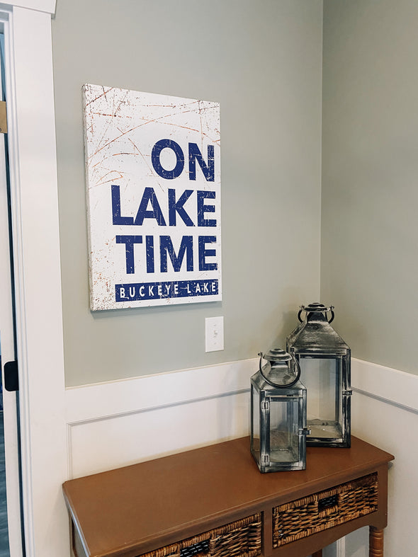 On Lake Time Canvas Gallery Wrapped Sign