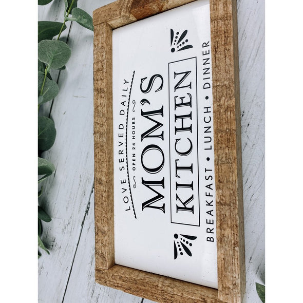 mom's kitchen subway tile sign