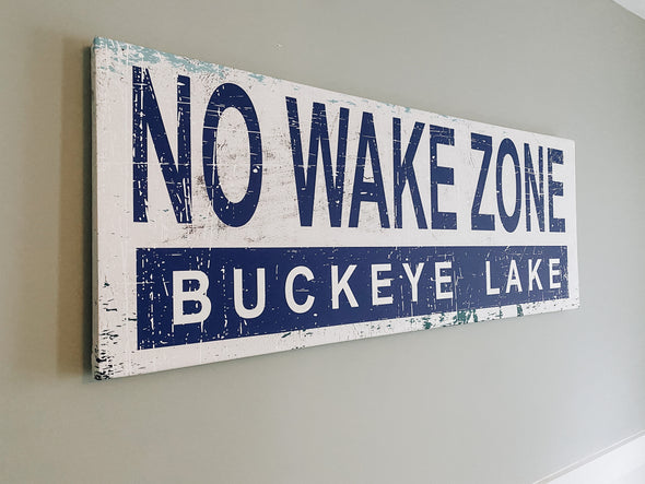 No Wake Zone Canvas Gallery Wrapped Sign