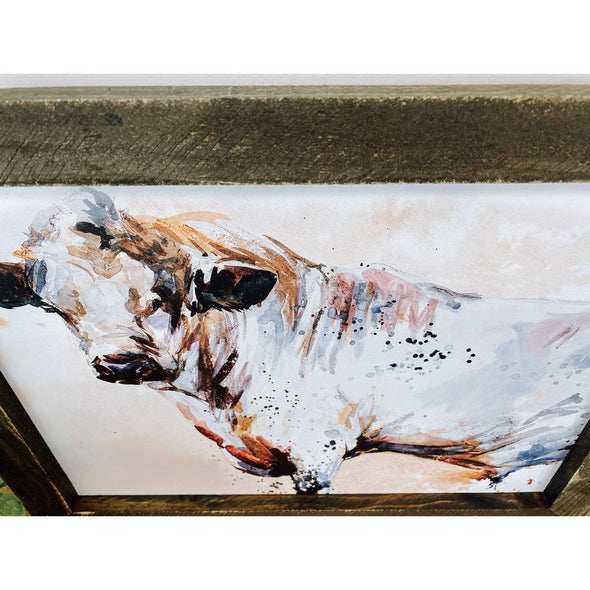 watercolor white bull sign