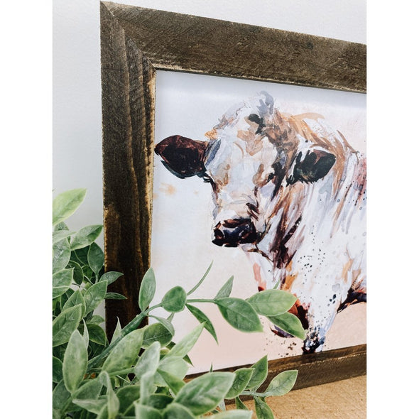 watercolor white bull sign
