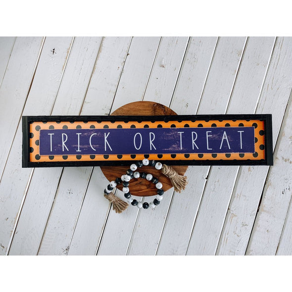 Trick Or Treat Halloween Wood Sign