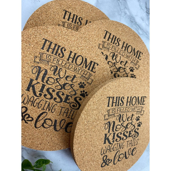 This Home Is Filled With Wet Noses, Kisses Wagging Tails & Love Cork Or Sandstone Coasters