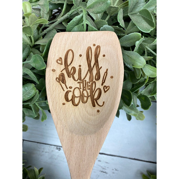 Kiss The Cook Wine Wooden Spoon