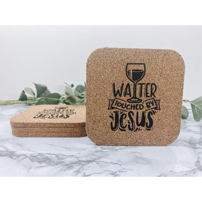 Water Touched By Jesus Cork Or Sandstone Coasters