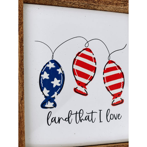 Land That I Love/Patriotic Fish Subway Tile Sign