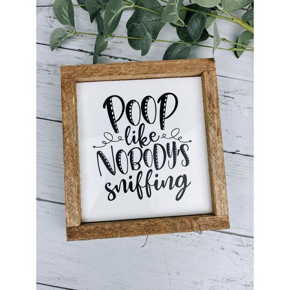 poop like no one is sniffing subway tile sign